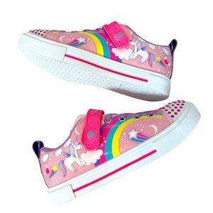 Skechers Twinkle Toes Unicorn Charmed Girls Size 3 Light Up Sneakers NEW